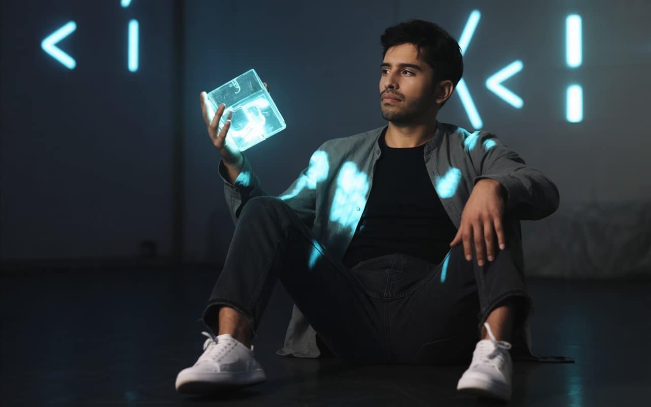 Escritorio de trabajo con una laptop mostrando código.